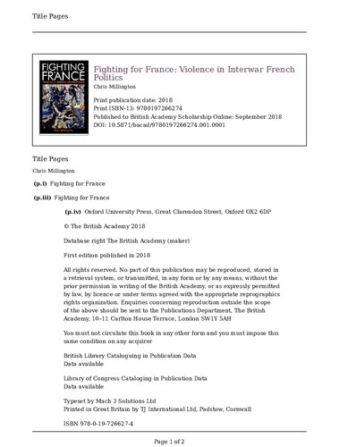 ﻿مبارزه برای فرانسه: خشونت در سیاست فرانسه بین دو جنگ