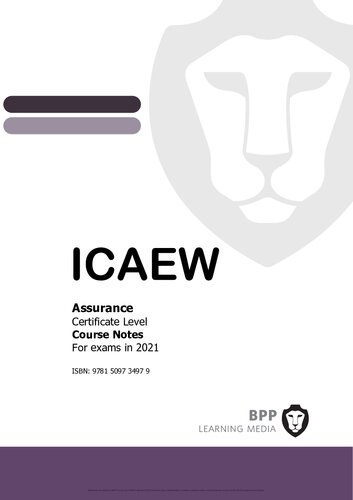﻿یادداشت های دوره سطح گواهی تضمین ICAEW برای امتحانات در سال 2021