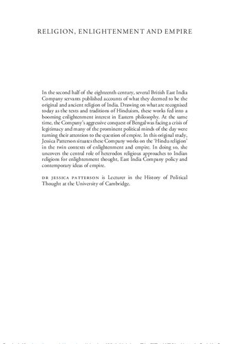 ﻿دین، روشنگری و امپراتوری. تفاسیر بریتانیایی هندوئیسم در قرن هجدهم