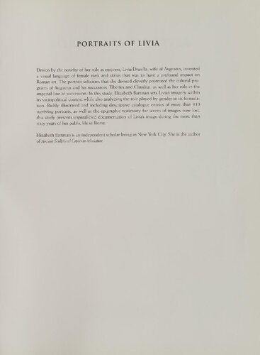 ﻿پرتره های لیویا: تصویربرداری از زن امپراتوری در آگوست رم