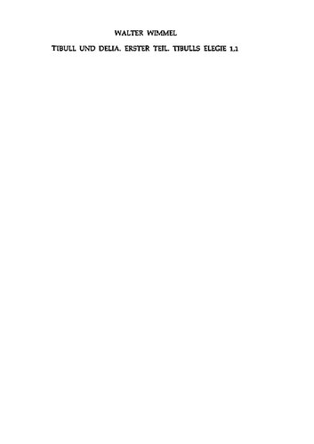 ﻿تیبولوس و دلیا، قسمت اول: مرثیه تیبولوس 1.1