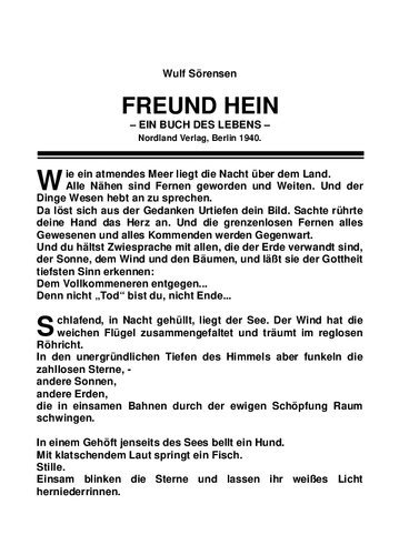 ﻿Soerensen, Wulf - Friend Hein - A Book of Life (1940, 18 p., text)