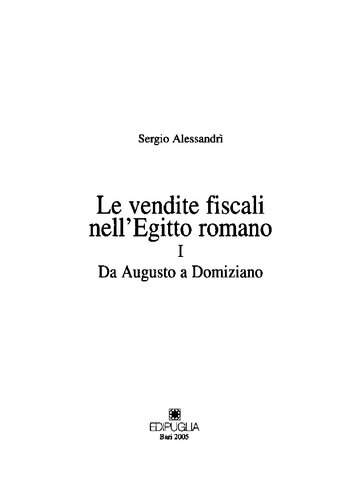 ﻿فروش مالیات در مصر روم 1. از آگوستوس تا دومیتیان