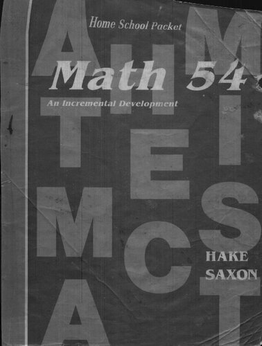 ﻿Saxon Math 54 Home School Packet for Math 54 (نسخه اول)