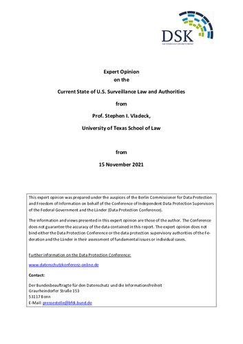 ﻿نظر کارشناسی در مورد وضعیت فعلی قانون نظارت و مقامات ایالات متحده