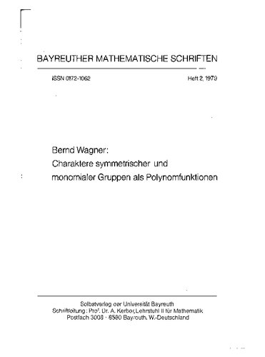 ﻿شخصیت های گروه های متقارن و تک جمله ای به عنوان توابع چند جمله ای