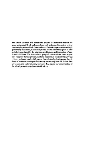 ﻿سبک های شخصی در مجسمه سازی یونانی