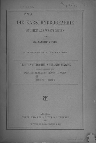 ﻿هیدروگرافی کارست: مطالعات غرب بوسنی. با 14 تصویر در متن و در 3 صفحه