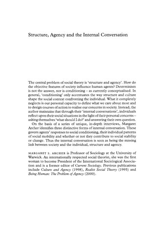 ﻿ساختار، آژانس و گفتگوی داخلی