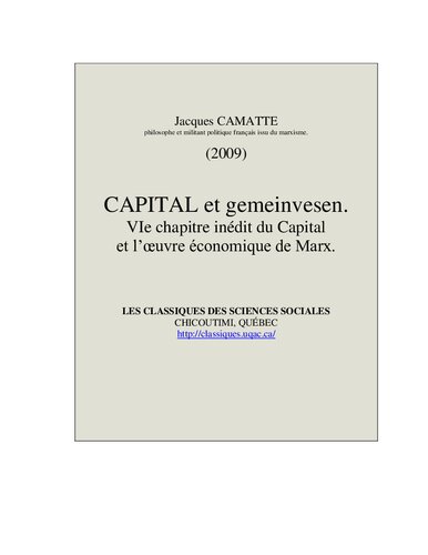 ﻿سرمایه و gemeinwesen. فصل ششم منتشر نشده سرمایه و کار اقتصادی مارکس