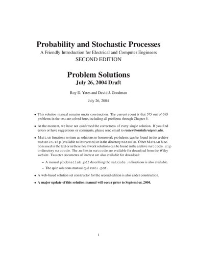 ﻿فرآیندهای احتمالی و تصادفی (راه حل)