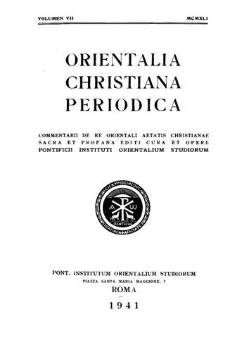 ﻿Orientalia Christiana Periodica
