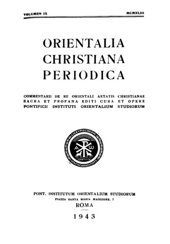 ﻿Orientalia Christiana Periodica