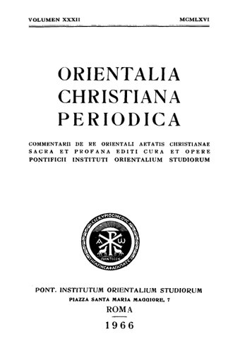 ﻿Orientalia Christiana Periodica