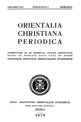﻿Orientalia Christiana Periodica