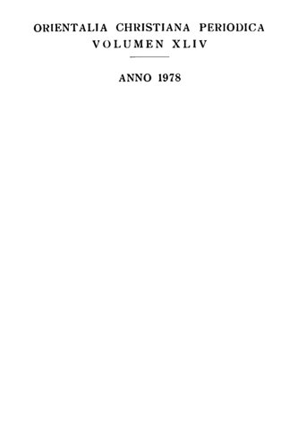 ﻿Orientalia Christiana Periodica