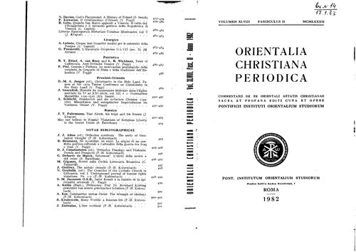 ﻿Orientalia Christiana Periodica