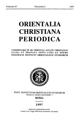﻿Orientalia Christiana Periodica