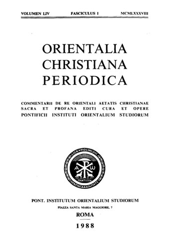 ﻿Orientalia Christiana Periodica