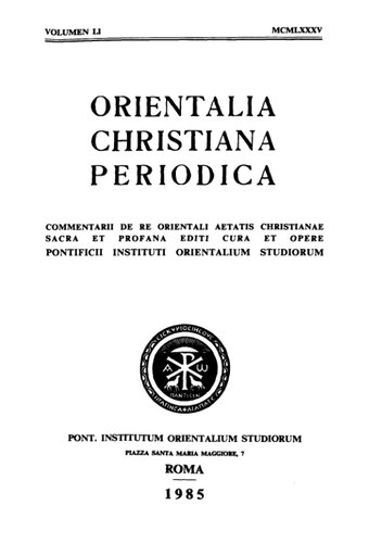 ﻿Orientalia Christiana Periodica