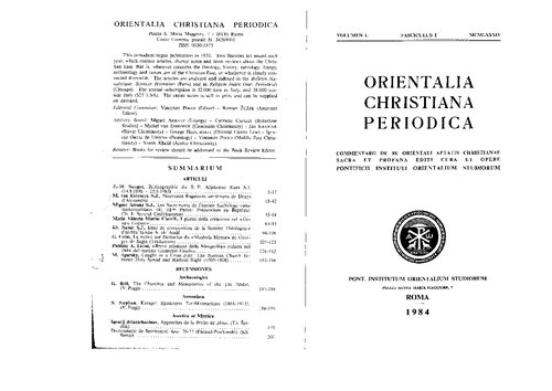﻿Orientalia Christiana Periodica