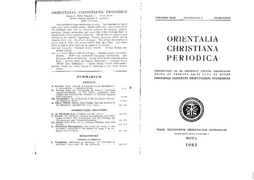 ﻿Orientalia Christiana Periodica