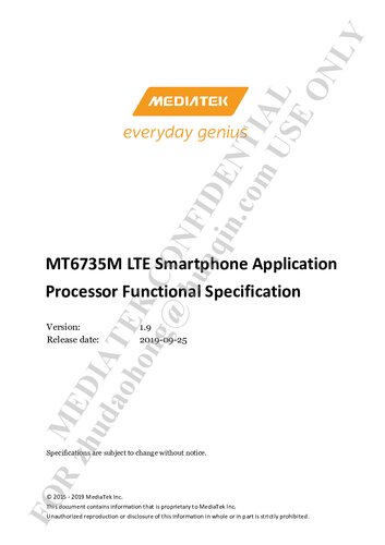 ﻿مشخصات عملکردی پردازنده برنامه گوشی هوشمند MT6735M LTE