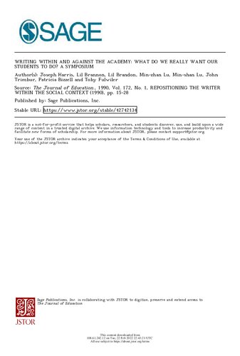﻿نوشتن در داخل و علیه آکادمی: ما واقعاً از دانش آموزان خود می خواهیم چه کاری انجام دهند؟ یک سمپوزیوم