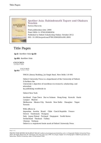 ﻿آسیای دیگر: رابیندرانات تاگور و اوکاکورا تنشین