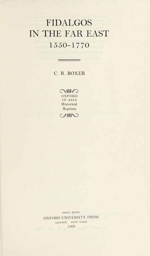 ﻿Fidalgos در خاور دور 1550-1770