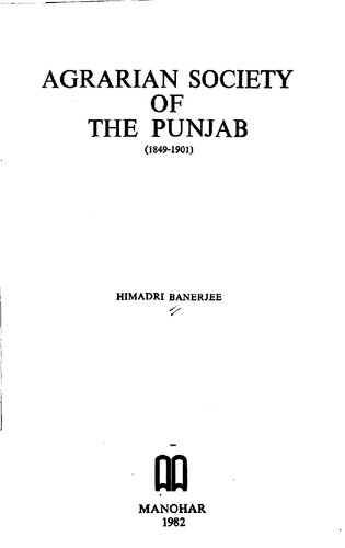 ﻿جامعه کشاورزی پنجاب، 1849-1901