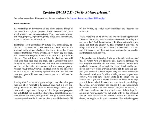 ﻿Epictetus (55-135 C.E.)، The Enchiridion [راهنما]
