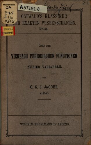 ﻿در مورد توابع تناوبی چهارگانه دو متغیر (1834)