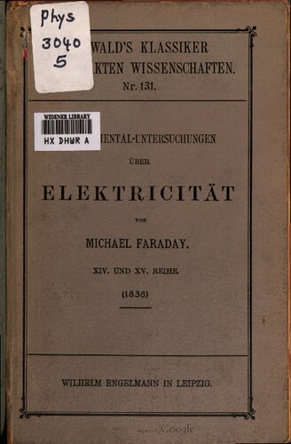 ﻿تحقیقات تجربی در مورد الکتریسیته (1838)