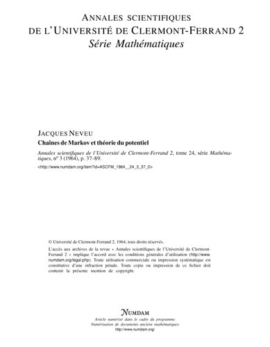 ﻿زنجیره های مارکوف و نظریه پتانسیل