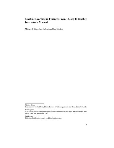 ﻿کتابچه راهنمای مربی یادگیری ماشین در امور مالی: از تئوری تا عمل