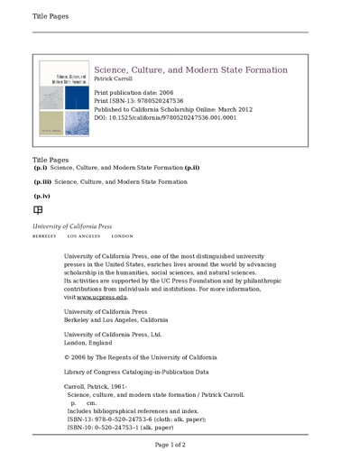 ﻿علم، فرهنگ و تشکیل دولت مدرن