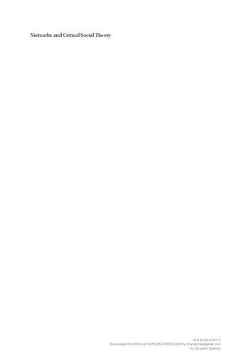 ﻿نیچه و نظریه انتقادی اجتماعی