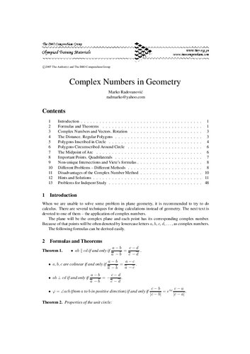 ﻿اعداد مختلط در هندسه