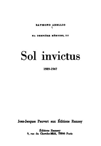 ﻿آخرین خاطره من III. Sol invictus 1939-1947