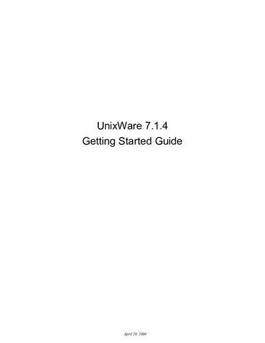 ﻿UnixWare 7.1.4: راهنمای شروع