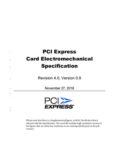﻿مشخصات الکترومکانیکی کارت PCI Express، نسخه 4.0، نسخه 0.9