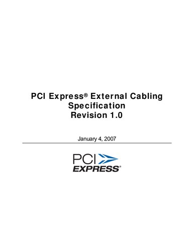 ﻿مشخصات کابل کشی خارجی PCI Express، نسخه 1.0