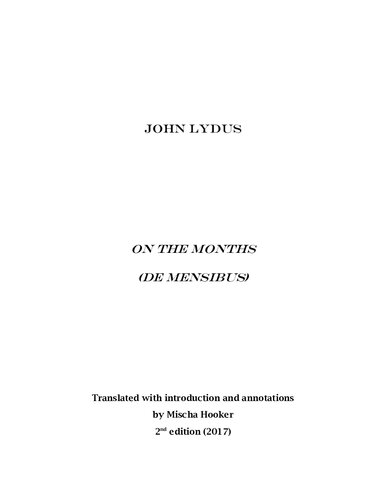 ﻿در ماه ها (De mensibus)