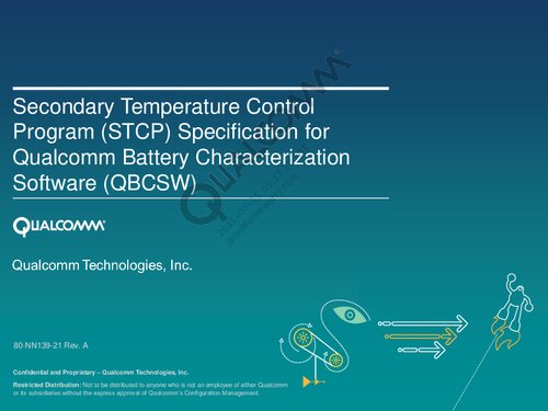 ﻿مشخصات برنامه کنترل دمای ثانویه (STCP) برای نرم افزار مشخصه باتری کوالکام (QBCSW)