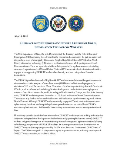 ﻿رهنمود در مورد جمهوری دموکراتیک خلق کره (کره شمالی) کارمند فناوری اطلاعات