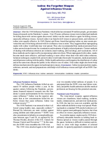 ﻿ید: سلاح فراموش شده در برابر ویروس آنفولانزا COVID