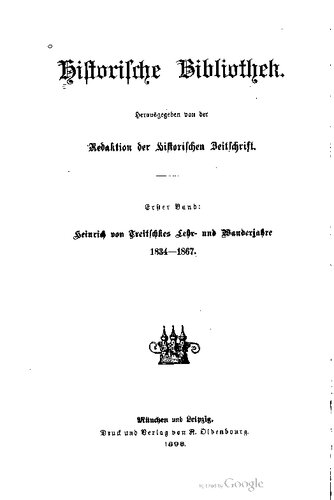 ﻿سالهای تدریس و سفر هاینریش فون تریتشکه 1834-1867