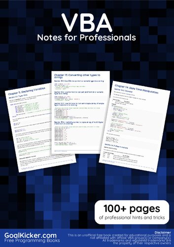 ﻿کتاب VBA Notes for Professionals