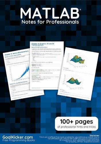 ﻿کتاب MATLAB® Notes for Professionals